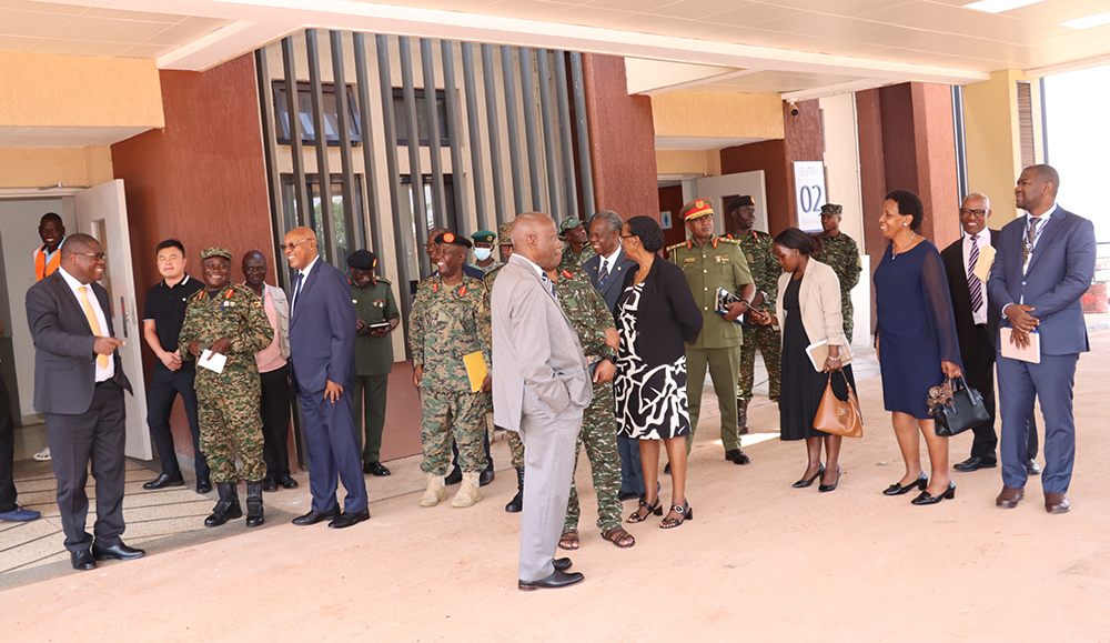 Minister Oboth Oboth with the Ministry of Defence leadership and board of directors inspecting the complex. (Courtesy)