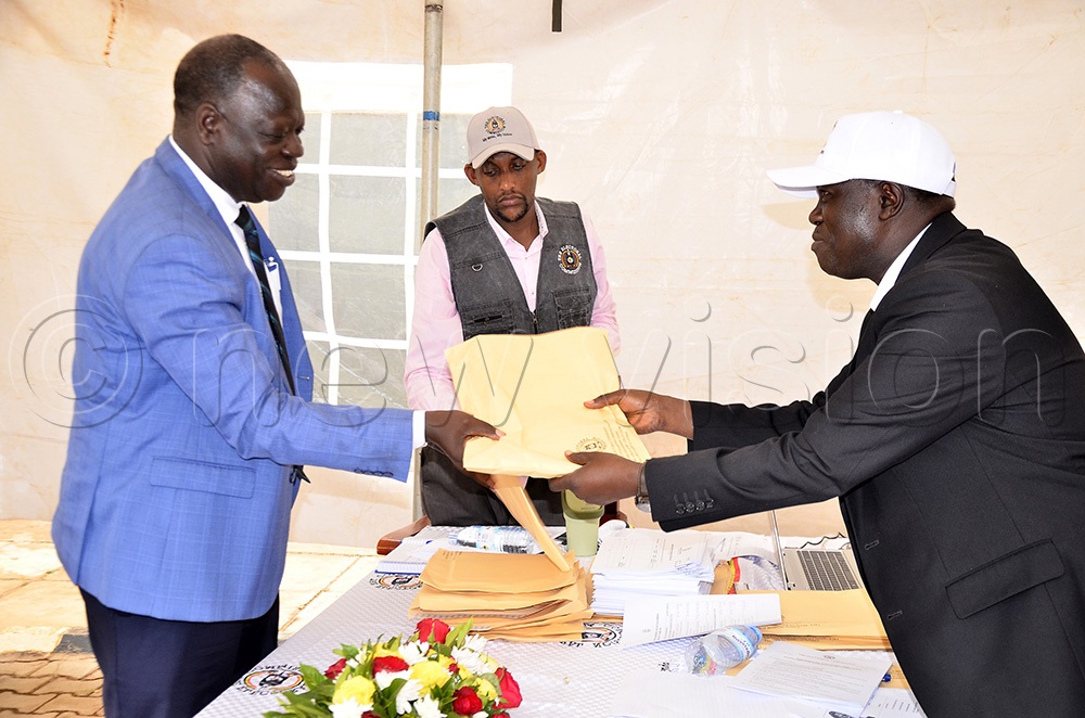 Dr Milton Mutto picking nomination forms for the 2026 general election. (Photo by Ronnie Kijjambu)