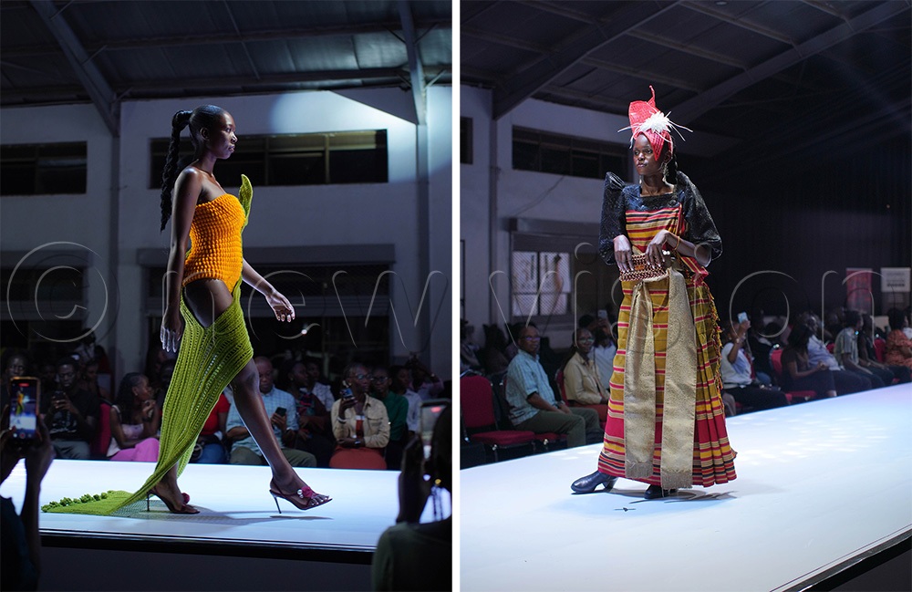 Models on the runway during the Uganda International Fashion Week at UMA Multipurpose Hall. (Photo by Ignatius Kamya)
