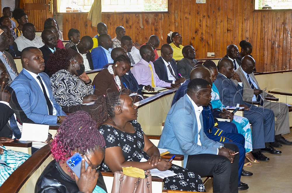 A section of Masindi councilors attending the extraodinary council meeting. (Photo by Yosam Gucwaki)