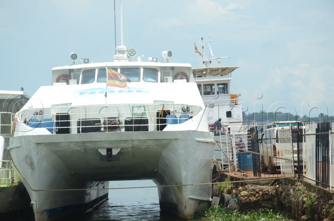 MV NODL at Nakiwogo docking pier, waiting for passengers to board and resume operations. (Photo by Samuel Nkuba)