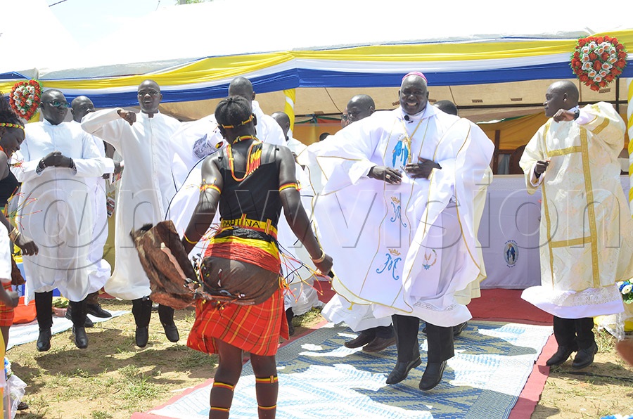 Bishop Eibu's dance moves inspire Kotido parishioners