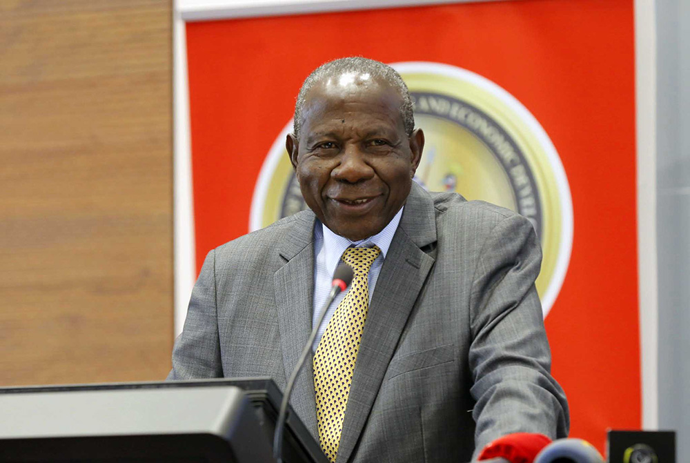Finance Minister Matia Kasaija speaking during the launch of the Ministry of Finance, Planning and Economic Development&rsquo;s Strategic Plan for 2025/26&ndash;2029/30, Client Charter and Service Delivery Standards. (Courtesy Photo)