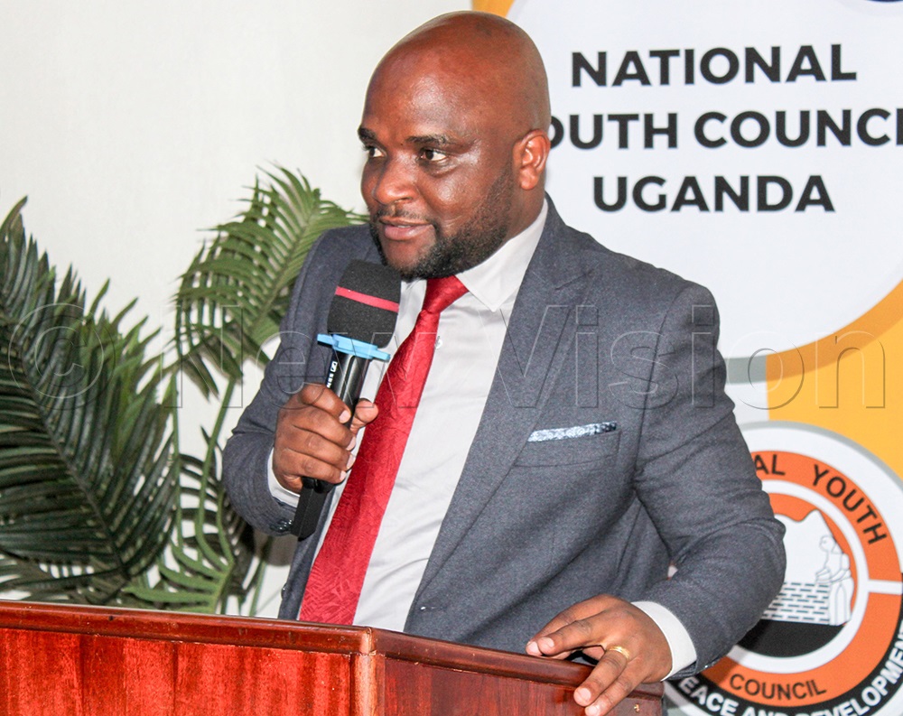 Osborn Turyasingura, Executive Secretary, National Secretariat for Special Interest Groups under the Ministry of Gender, Labour and Social Development, at the National Breakfast Meeting on access to justice among young women and girls in Kampala on Monday, March 16, 2026. (Photo by Bridget Ahurira)