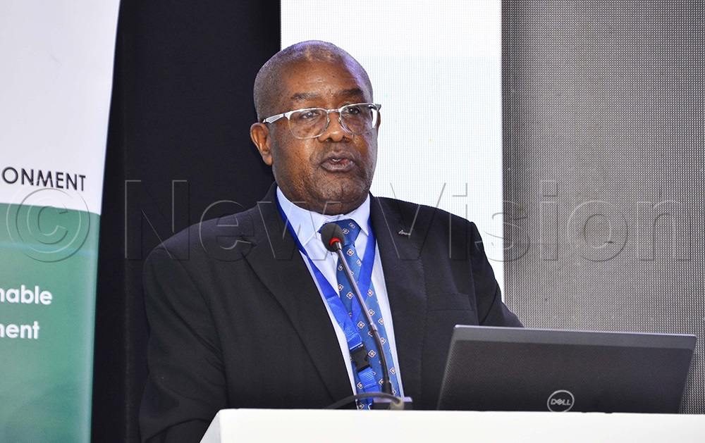 Dr Callist Tindimugaya addresses participants during a high-level dialogue on climate-resilient water and sanitation services in Uganda held at Sheraton Hotel Kampala on Wednesday, June 24, 2026. (Photo: Juliet Kasirye)