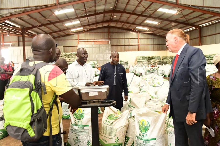 Scientists on a tour inside ONE organic factory in Kigoogwa, Matugga.