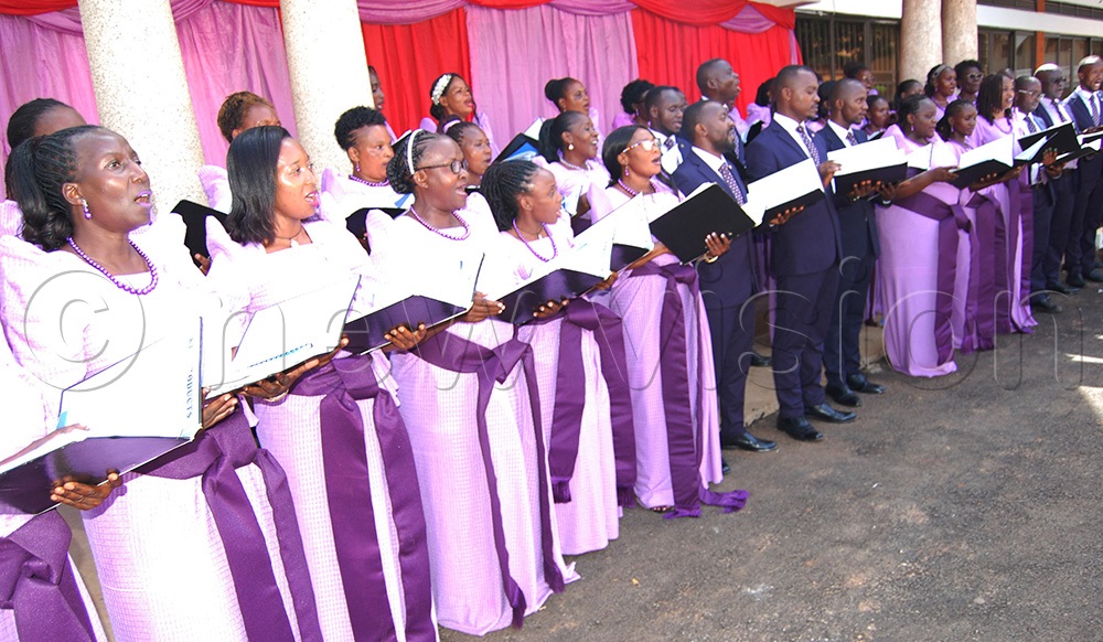 St. Cecilia Lubaga Cathedral choir in action during the joint concert at the Cathedral. (Photo by Mathias Mazinga)