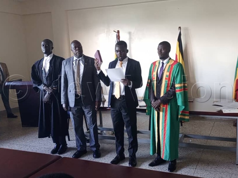 Addressing students after his swearing-in, Onekgiu said many former student leaders viewed strikes and demonstrations as the primary means of addressing student concerns, but argued that such approaches often fail. (Credit: Christopher Nyeko)