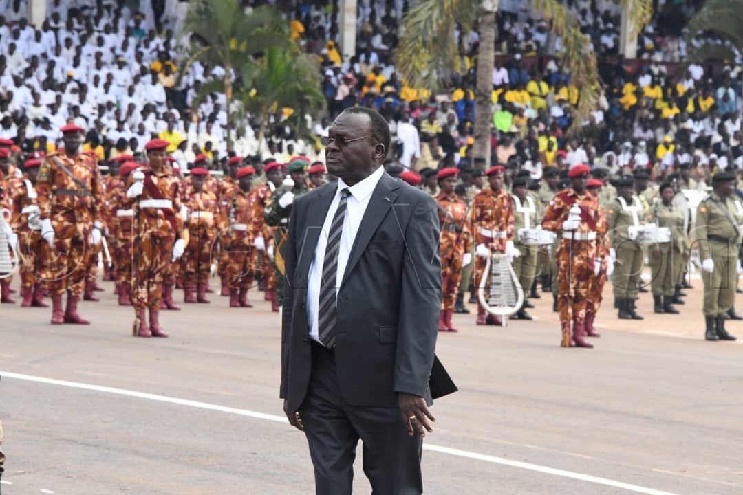 Chief Justice Alfonse Owiny-Dollo arrives for the Independence day celebrations.