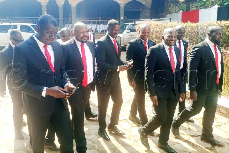 Munyagwa had also set off from the rebranded Common Man’s Party headquarters at Jacaranda Gardens in Rubaga, Kampala, to collect the forms. (Credit: Farooq Kasule)