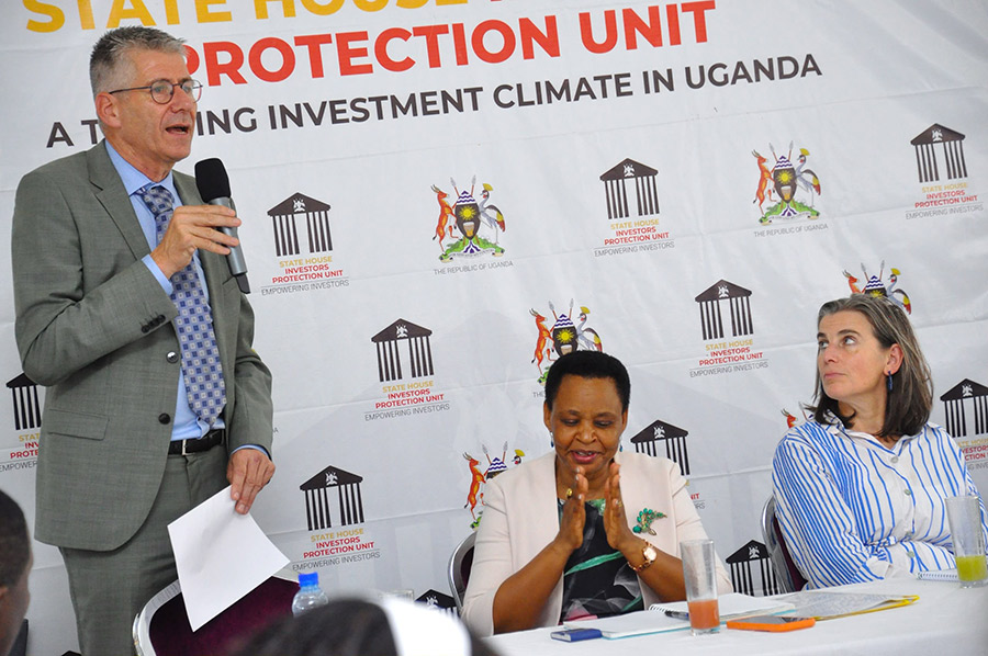 Deputy Ambassador of the Kingdom of the Netherlands to Uganda, Bouwe-Jan Smeding speaking during a strategic engagement on trade and investment with members of the Netherlands-Uganda Trade and Investment Platform (NUTIP) in Kampala Courtesy photo