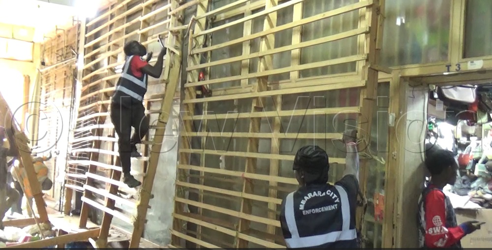 Mbarara City enforcement team implementing street order on Monday, March 16, 2026. (Credit: Abdulkarim Ssengendo)