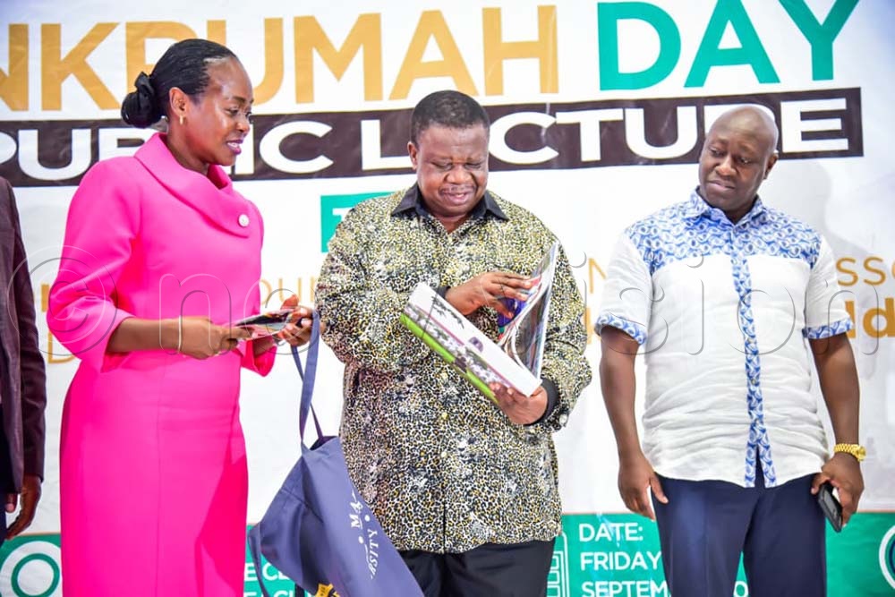 Otafiire (C), who is also the president of the Global Pan-African Movement, said he joined the university to study but left as a freedom fighter to live Nkrumah’s dream. (All Photos by Richard Ategeka)
