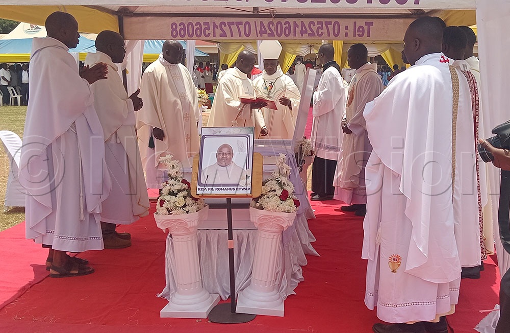 Thousands of Christians, Catholic clergy, political leaders and other mourners gathered to honour the late priest, who died on September 2, 2026, after sustaining injuries in a road crash on the Soroti-Mbale Highway. (Credit: Juliet Akello)