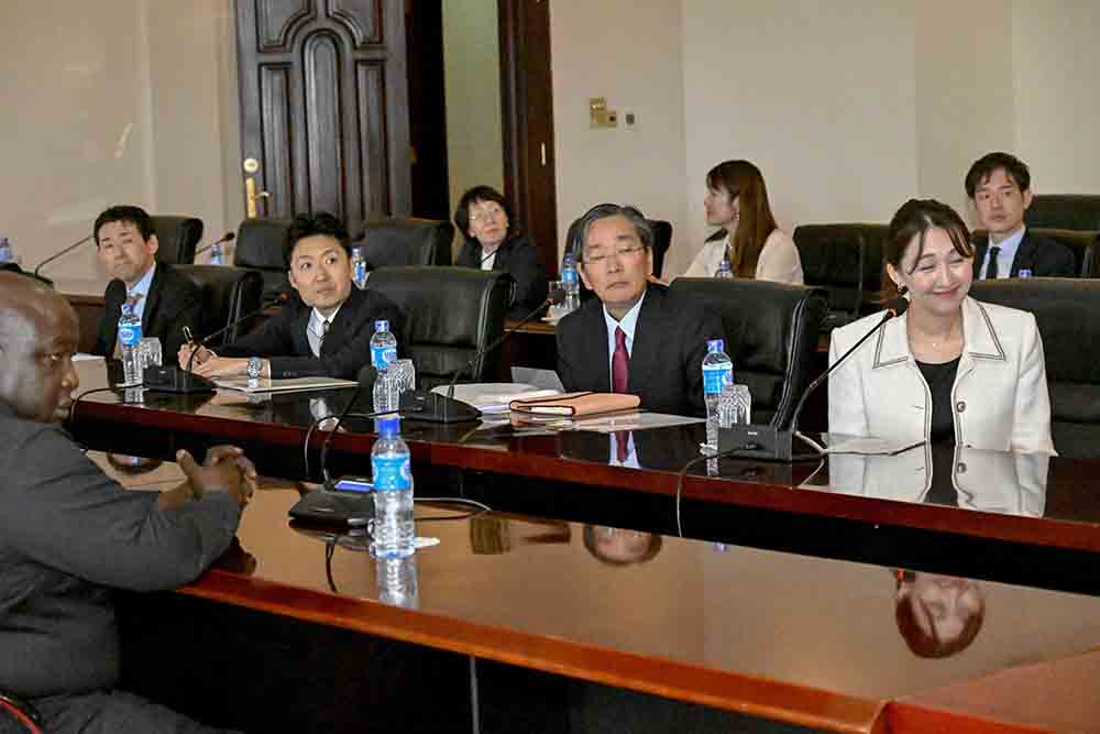Japanese Parliamentary Vice- Minister for Foreign Affairs Eri Arfiya and her delegation met President Yoweri Kaguta Museveni during a courtesy call at the State House Entebbe on May 2, 2025. (Credit: PPU/Tony Rujuta)