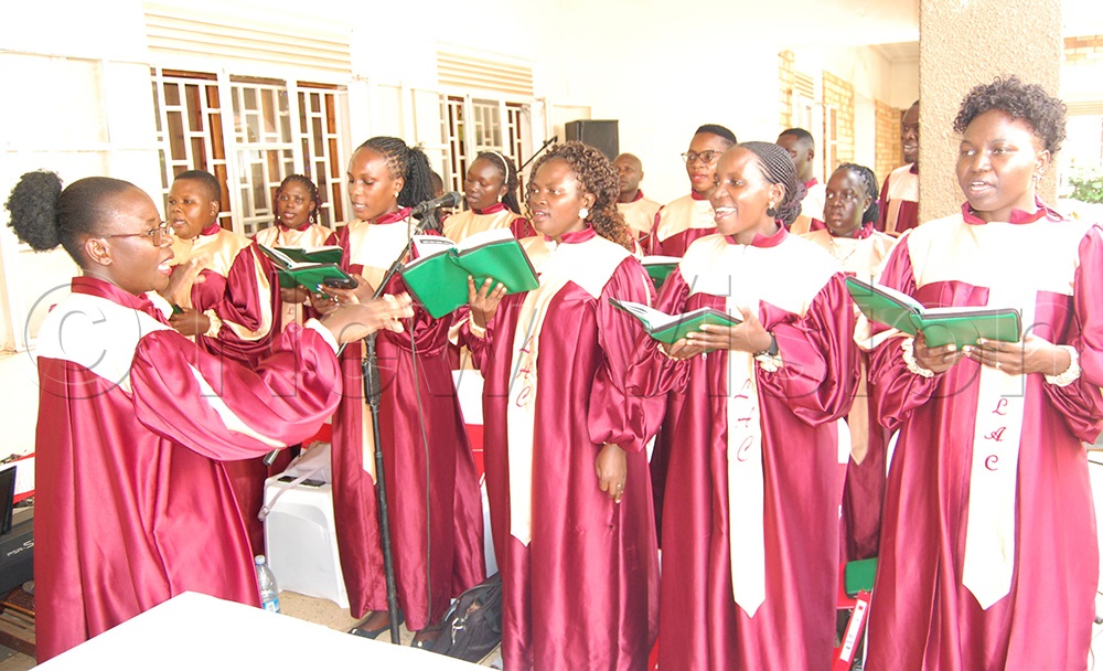 Little Angels Choir (from St. Paul's Catholic Church Mukono) leading the singing during Cardinal Wamala's 99th birthday thanksgiving mass. (Photo by Mathias Mazinga)