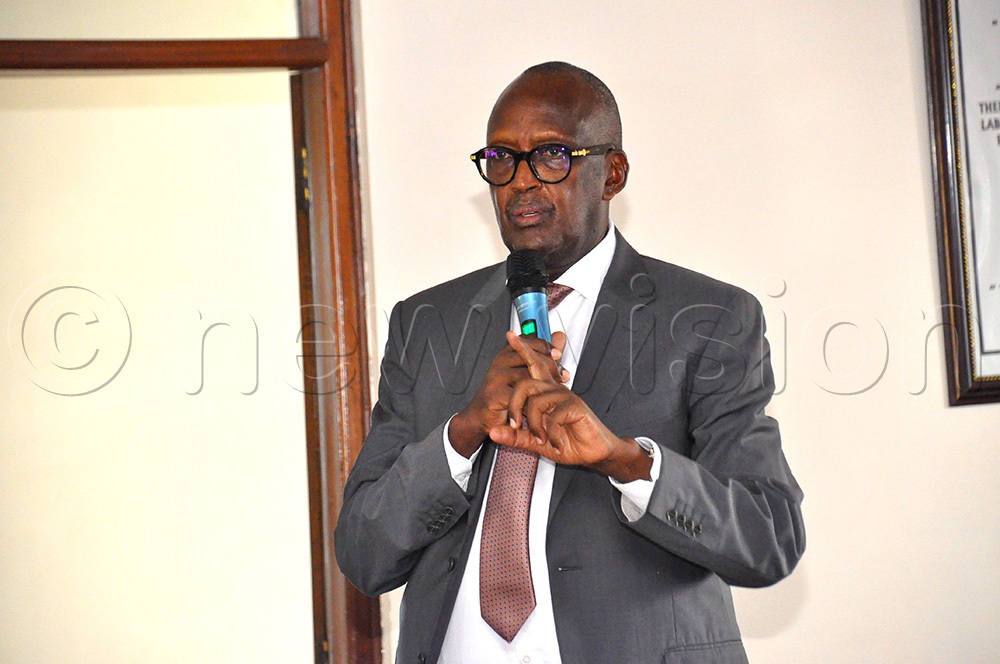 Lt Gen (rtd) Henry Tumukunde, the incoming Minister of Gender addressing during the handover ceremony at Ministry of Gender head offices in Kampala on June 10, 2026. (Photo by Nancy Nanyonga)