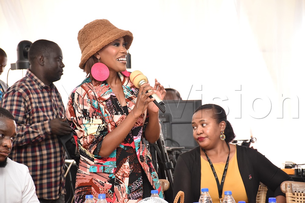 Rachel K at the media briefing.