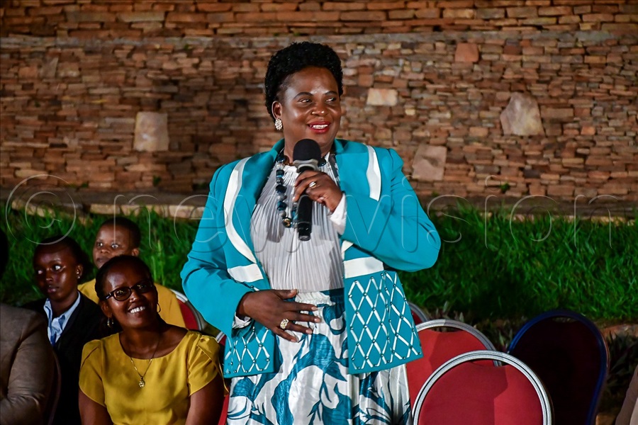 The chief guest, who was the Minister of Gender, Labour, and Social Development, Betty Amongi remarks. (Credit: John Musenze)