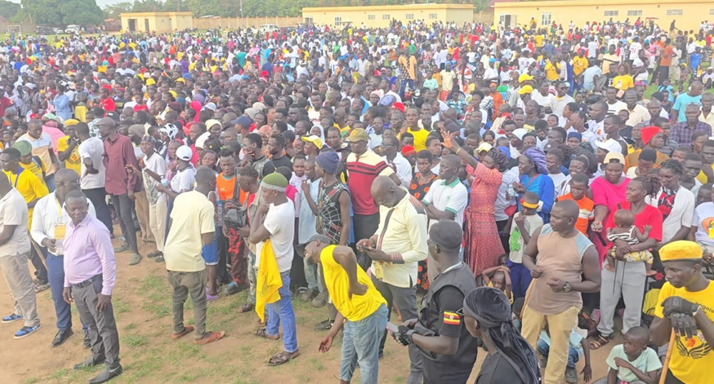 Residents attending the victory celebration held on Friday (May 22) at Paridi Stadium in Adjumani District. (Courtesy)