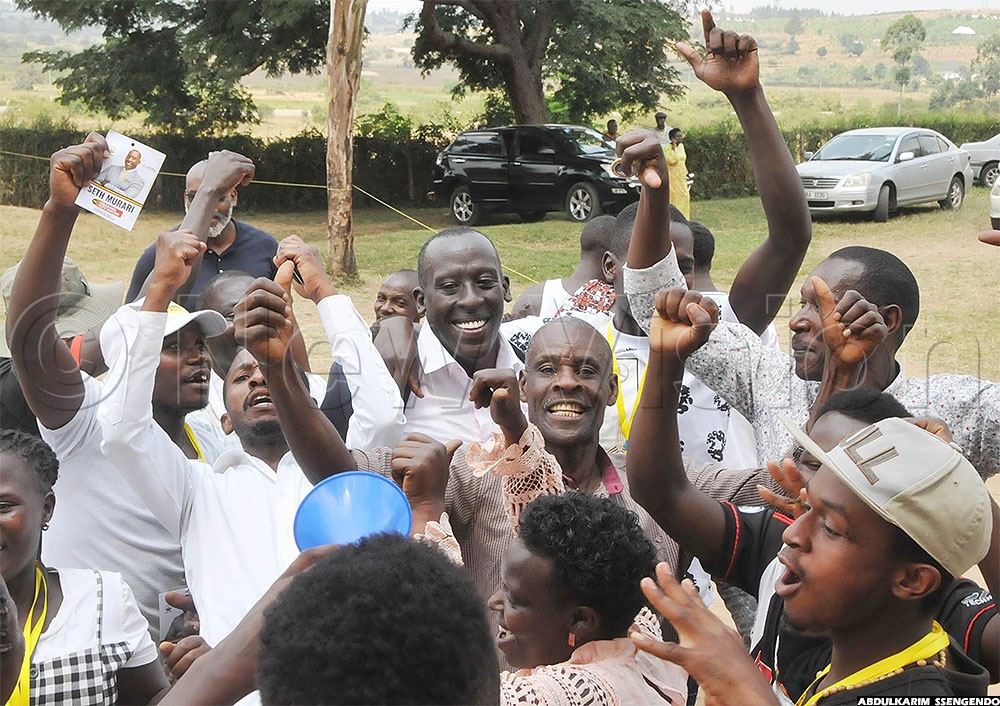 Jubilant supporters during the recently held NRM primaries. (Credit: Abdulkarim Ssengendo)
