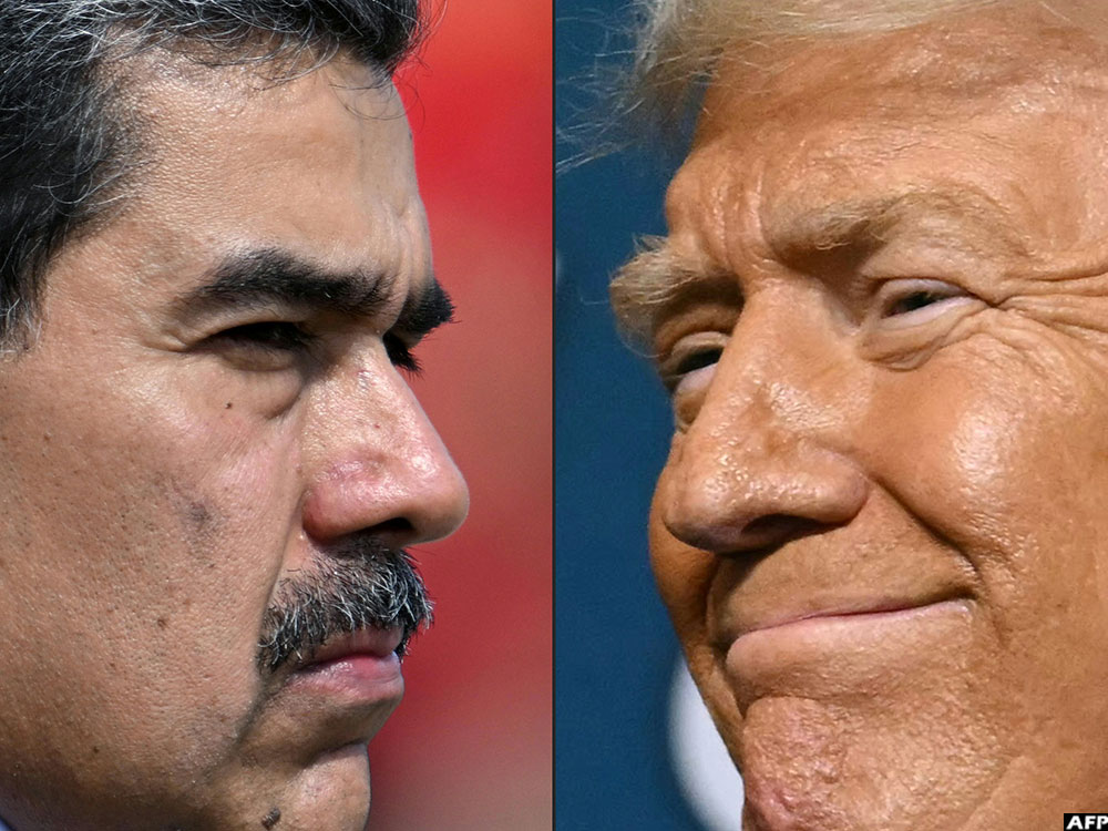 Venezuela's President Nicolas Maduro says the United States is "fabricating a war" as Washington sends an aircraft carrier to the Caribbean.