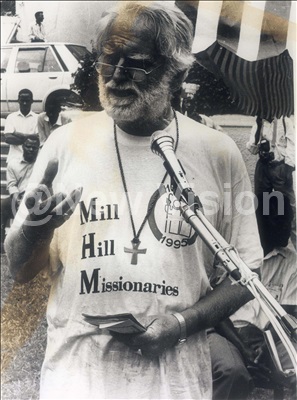 Father Hans Burgman, Leader Of The 60 Pilgrims Who Walked From Mombasa. He Was Speaking At Bulange On Wednesday September, 1995 (2)
