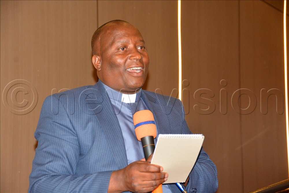 Rev Canon Agasha Muhwezi addressing participants during the secretaries of religious institutions meeting at Uganda Vocational and Technical Assessment Board headquarters in Kampala on Thursday October 29, 2026. 