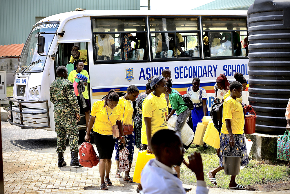 Trainees reporting for the year’s second intake with personal belongings. (Courtesy)