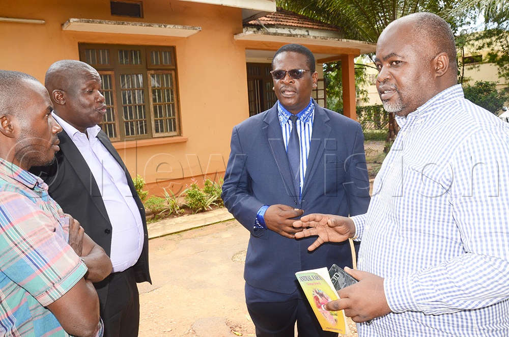 PFF deputy president in charge of Buganda and the Buikwe South Member of Parliament, Micheal Bayigga Lulume, addressing a press conference at the PFF office in Nakasero, Kampala, on Monday, March 23, 2026. (Photo by Isaac Nuwagaba)