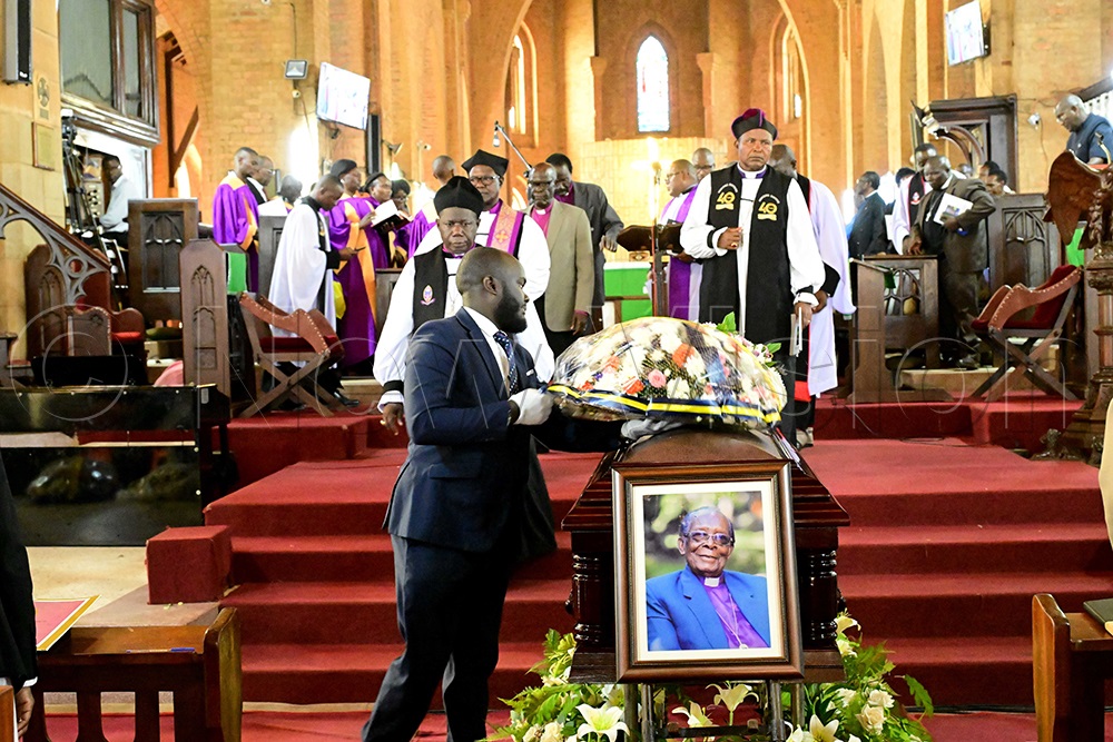 Bishops and other clergy attend the funeral service for the late former Bishop of West Buganda Diocese, Dr Christopher Ssenyonjo, at Namirembe Cathedral on July 24, 2026. (Credit: Eddie Ssejjoba)