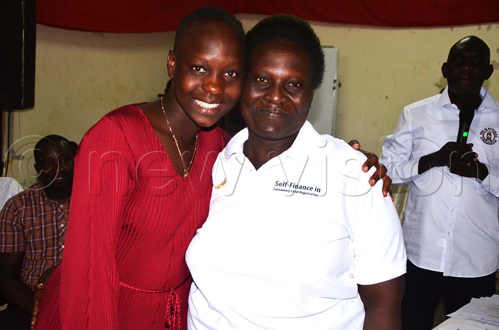 A daughter congratulates her mother Angella Amoding (Independent) after winning as district councilor for Kadungulu Town County in Serere district. (Credit: Delux Emmy Alomu)