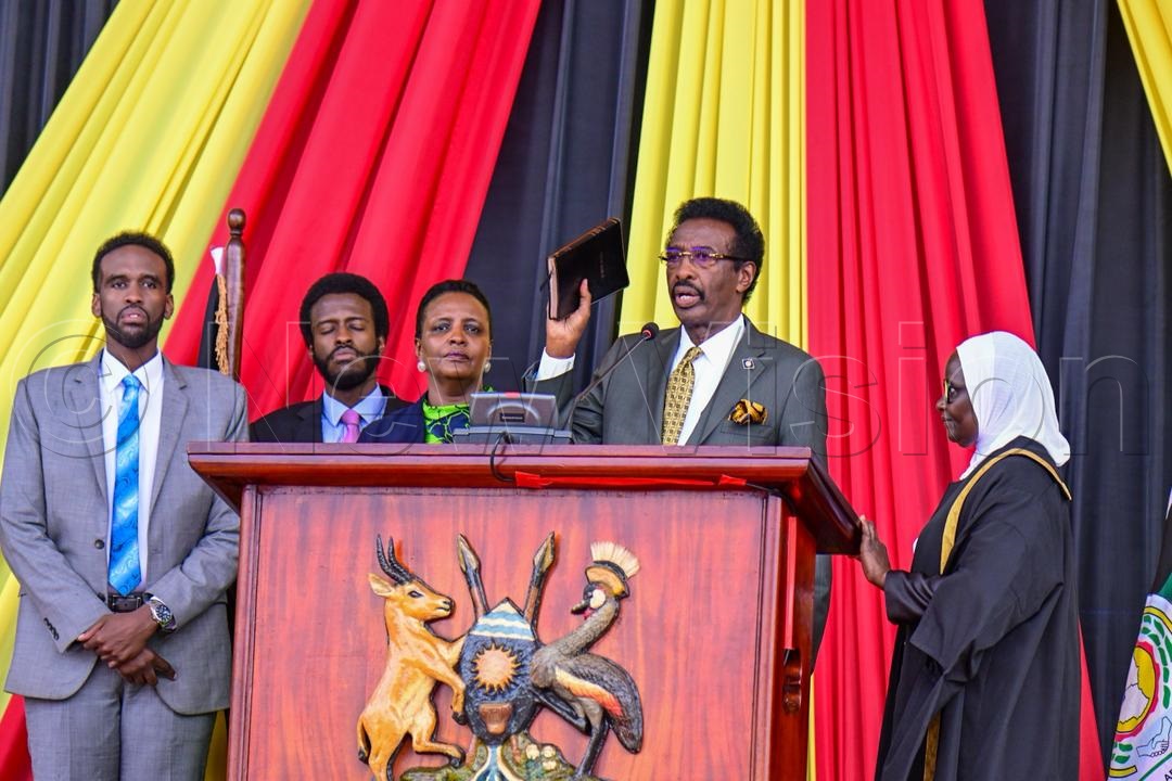 Maj. Gen. (Rtd) Jim Muhwezi has taken the oath as Member of Parliament for Rujumbura County in the 12th Parliament. (Photo by Miriam Namutebi)
