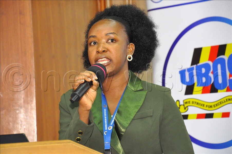 Lillian Akinyi, a Statistician addressing participants during the launch of the Uganda malaria indicator survey dissemination at Uganda Bureau of Statistics (UBOS) in Kampala on March 12, 2026. (Credit: Nancy Nanyonga)  