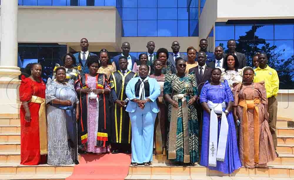 Newly sworn in Kalangala district leadership. (Credit: Samuel Nkuba)