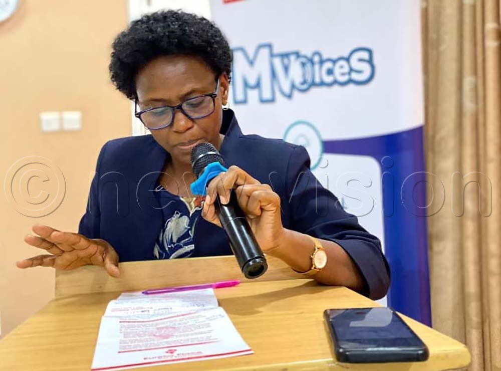 Dr. Irene Mwenyango, the Assistant Commissioner for Adolescent and School Health at the Ministry of Health, speaking during the 2nd Disability Summit in Kampala. (Credit: Violet Nabatanzi)