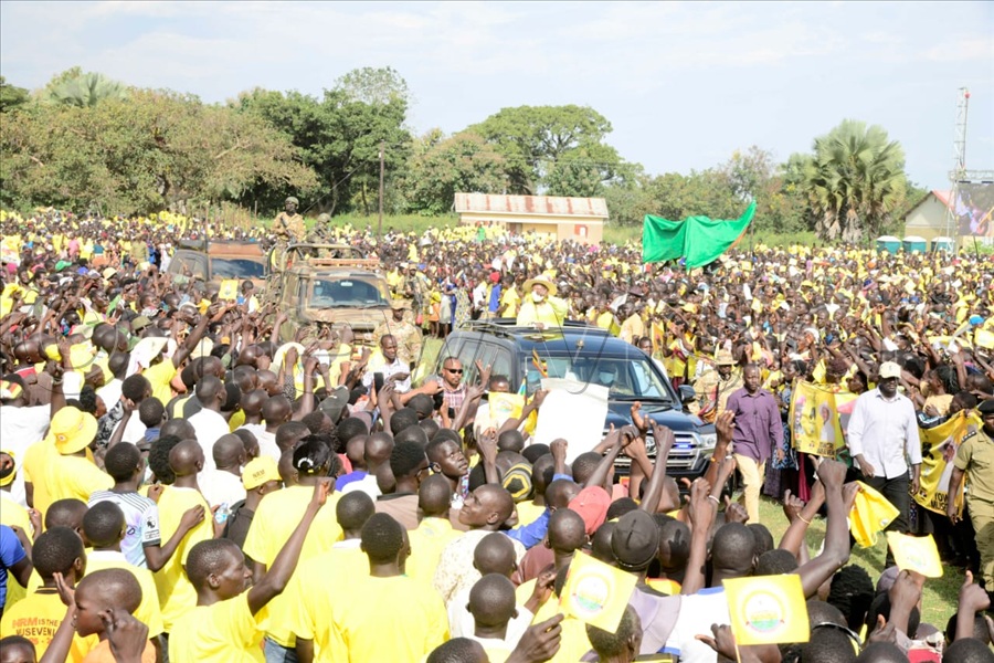 President Museveni said the biggest challenge in infrastructure remains the road network, and he promised to tarmac the road to Lira town. (All Photos by Eddie Ssejjoba)