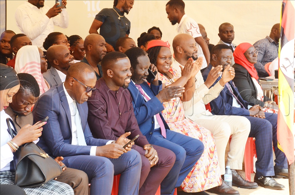 NUP party treasurer Benjamin Katana, LOP Joel Ssenyonyi, Acting Deputy President John Baptist Nambeshe, among others, at the event.