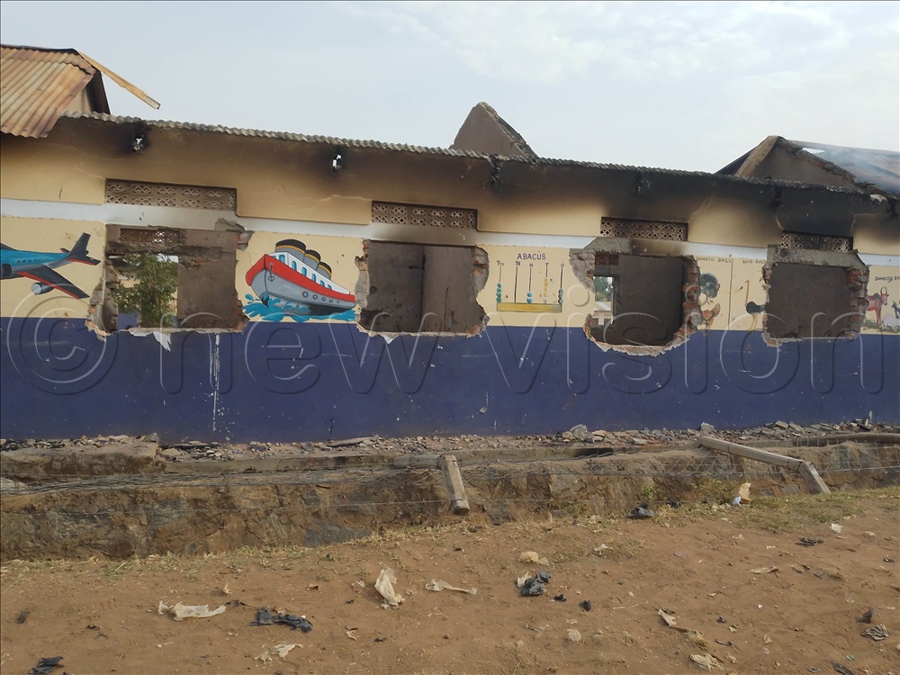 Some of the classrooms that were set on fire.