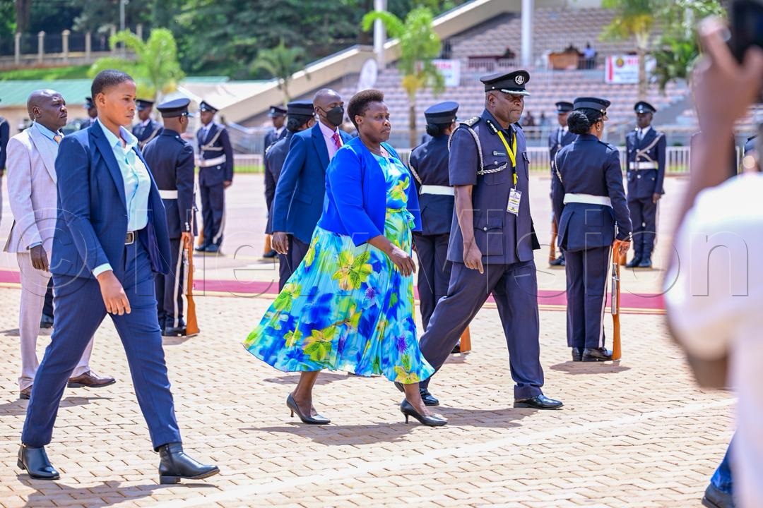 Vice president Jessica Alupo arrives for the State of the Nation address. (Credit: Miriam Namutebi)