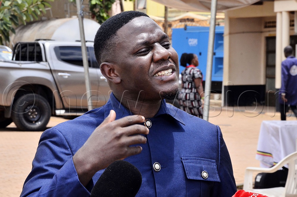 Presidential aspirant David William Magezi talks to journalists during the submission of signatures for nomination at the Electoral Commission office in Kampala on 15 September 2025. (Photo by Ronnie Kijjambu)