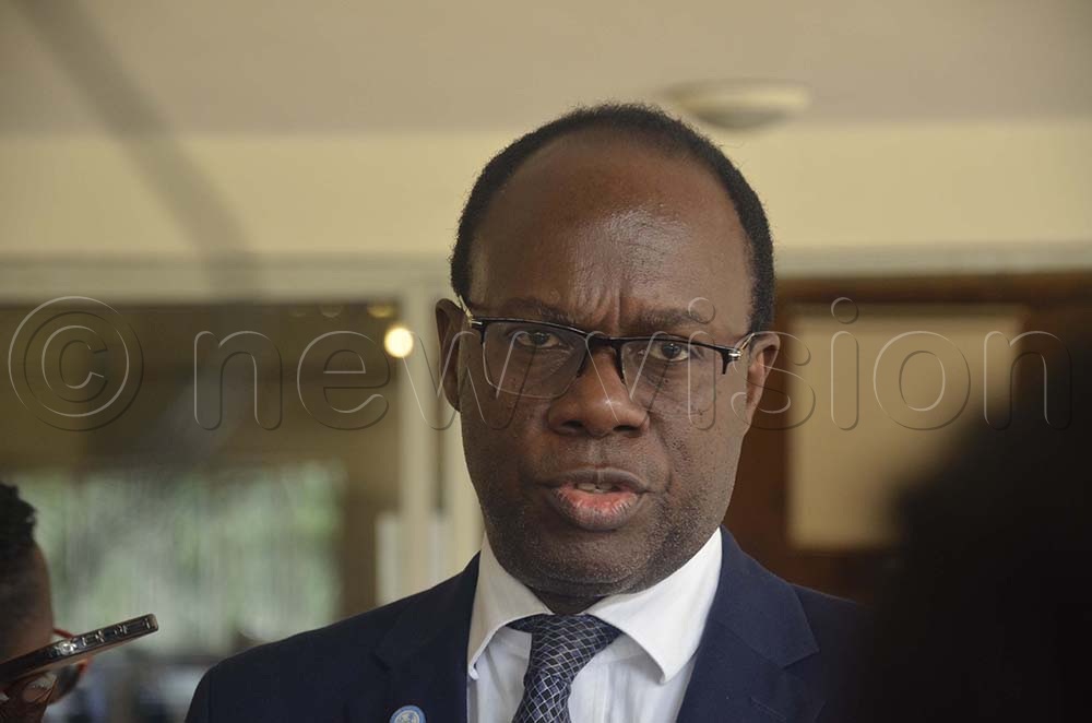 Samuel Herbert Nsubuga, Chief Executive Officer of ACTV, addressing journalists during the national youth dialogue on violence and torture for election in Uganda Golf course hotel on October 31, 2025. (Credit: Jeff Andrew Lule)   