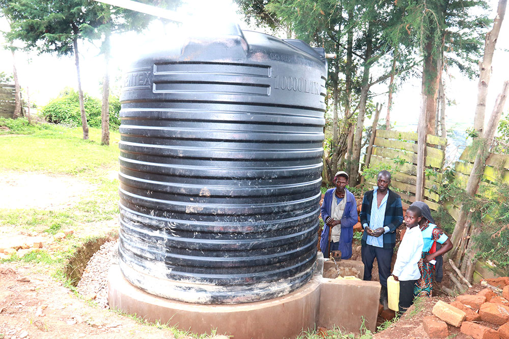 The water tanks installed in Nangalo community in Kabale are supporting over 30 households