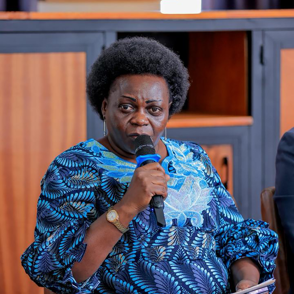 UWOPA Chairperson Sarah Opendi addresses participants during the event. (Courtesy photo)