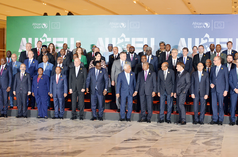 Presidents and heads of state and government pose for a group photo in Luanda, Angola after day one of the summit. (Courtesy photo)