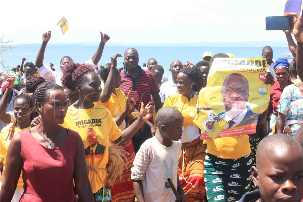 Buvuma constituency MP and chairperson of the NRM MPs parliamentary caucus joined by the supporters to celebrate his victory on Monday.