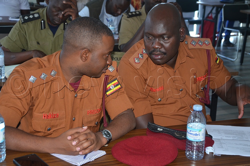 Uganda Prisons officers during the three-day regional workshop on voluntary surrender and collection of illicit weapons in Karamoja. (Photo by Olandason Wanyama)