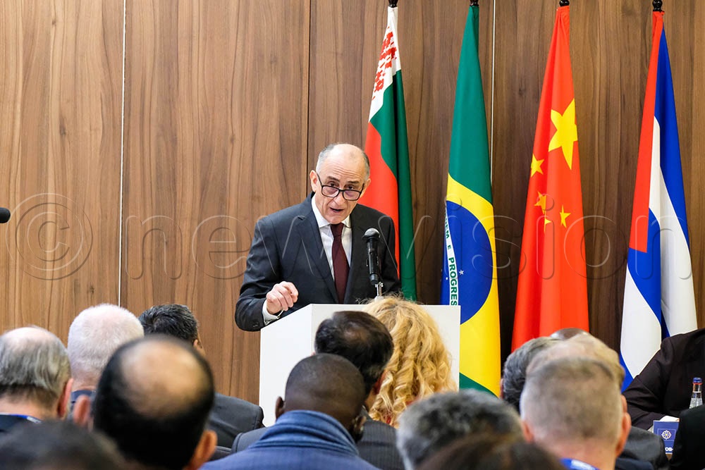 Yuriy Aleksandrovich, Deputy Secretary of the Security Council of the Russian Federation, giving opening remarks during the BRICS+ Counter-terrorism conference in Moscow, on December 3 2025. (Credit: Hajarah Nalwadda)