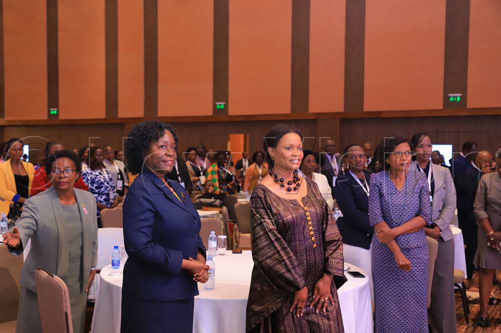 The Queen of Buganda Kingdom her Highness Sylvia Nagginda Luswata at the ongoing 5th National Safe Motherhood conference. (Credit: Agnes Kyotalengerire)