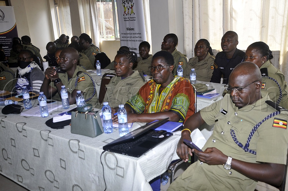 A cross-section of police officers attend a training organised by the Centre for Domestic Violence Prevention (CEDOVIP) on handling gender-based violence (GBV) in Kampala on August 5, 2026. (Photo by Wilfred Sanya)